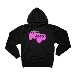 New Mens Jeep Silhouette Pullover hoodie unisex sweater Black